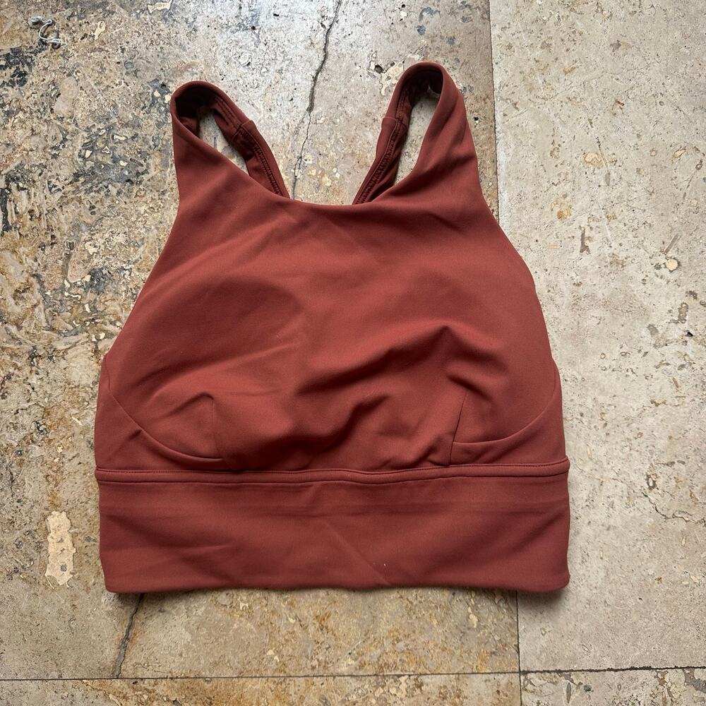 Lululemon Wunder Train LongLine Bra size 4 Dark Terracotta